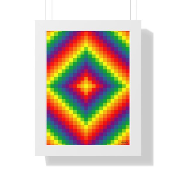 12 Colored Geometric Framed Vertical Poster