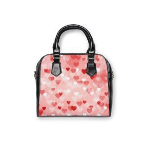 Shoulder Handbag with Hearts Pattern