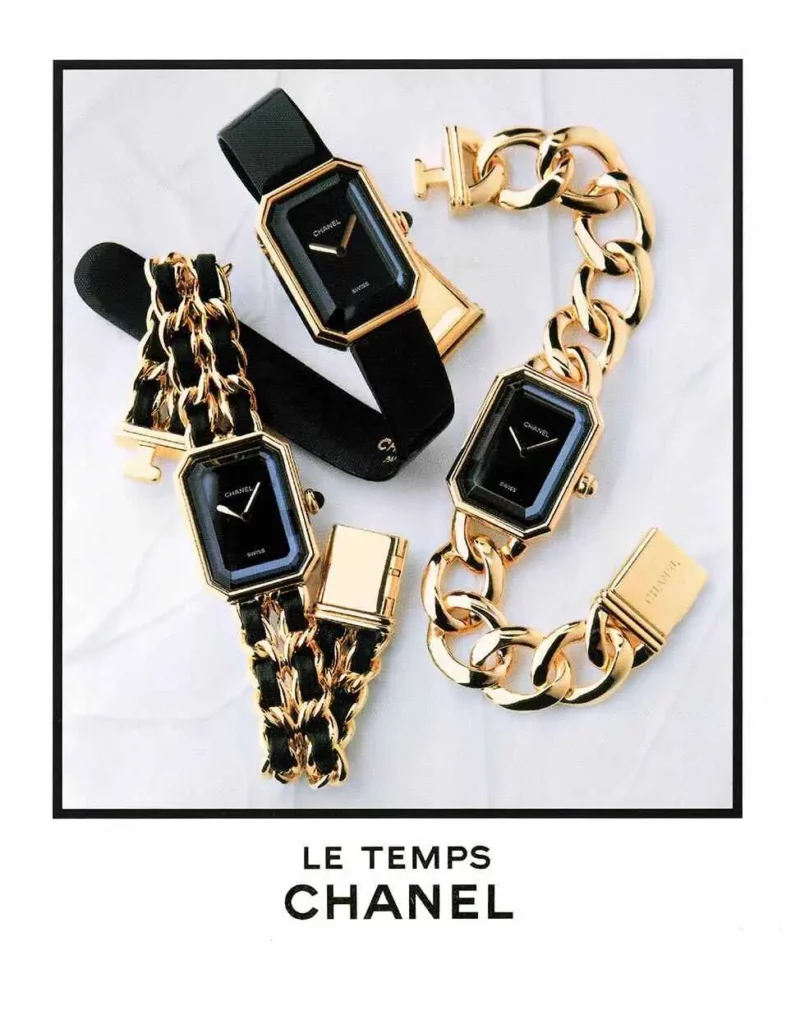 Inspired by the No5 bottle cap the first Chanel watches were introduced in 1987