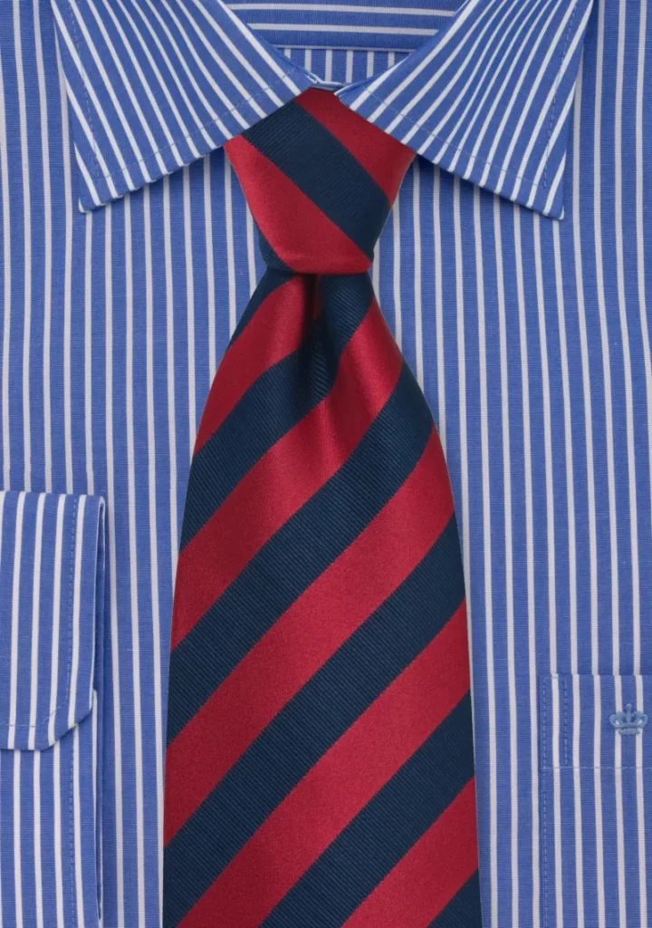 dark blue and red necktie
