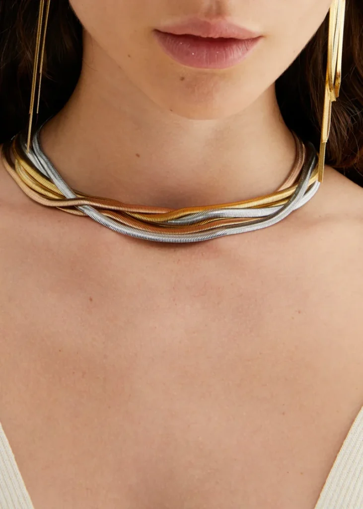 Multi-strand collar necklace