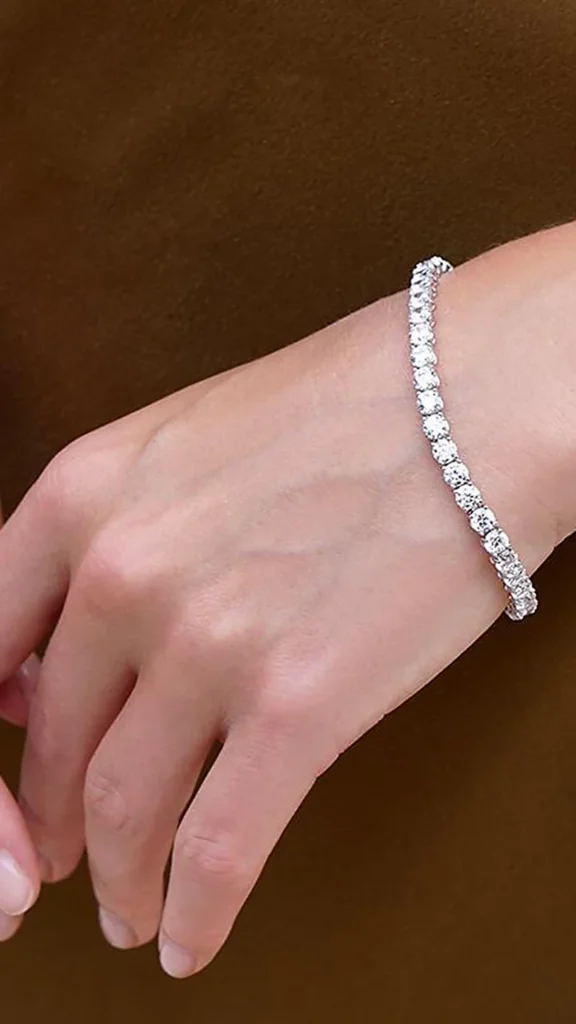 silver tennis bracelet